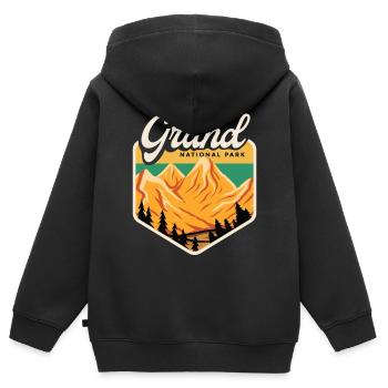 Grand-Teton Nationalpark Wyoming Andenken - Kinder Premium Organic Zip Hoodie - Schwarz - Hinten - AI Model Kid Male (0cm)