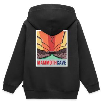 Mammoth Cave Retro National Park Souvenir Kentucky - Sweat Premium à capuche zippé enfant bio - noir - Dos - AI Model Kid Male (0cm)