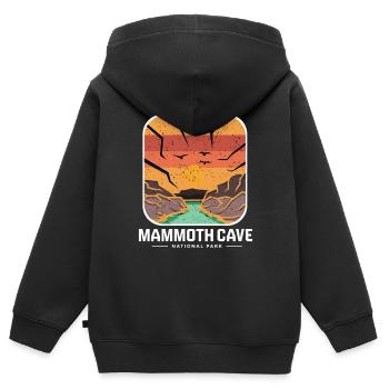 Parc national Mammoth Cave Kentucky Souvenir Höhle - Sweat Premium à capuche zippé enfant bio - noir - Dos - AI Model Kid Male (0cm)
