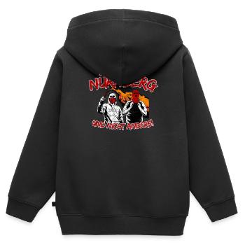 Nürnberg und nicht anders UPDATE - Kinder Premium Organic Zip Hoodie - Schwarz - Hinten - AI Model Kid Male (0cm)