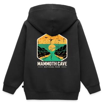 Parc national Souvenir Mammoth Cave Kentucky Souven - Sweat Premium à capuche zippé enfant bio - noir - Dos - AI Model Kid Male (0cm)