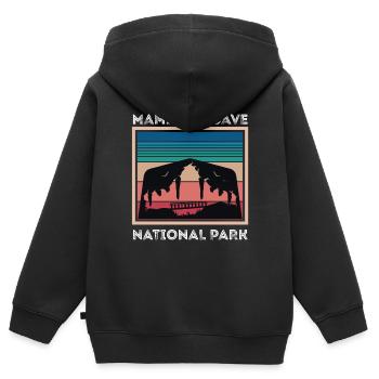 Mammoth Cave Souvenir Parc national du Kentucky - Sweat Premium à capuche zippé enfant bio - noir - Dos - AI Model Kid Male (0cm)