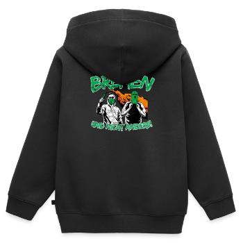 Bremen und nicht anders UPDATE - Kinder Premium Organic Zip Hoodie - Schwarz - Hinten - AI Model Kid Male (0cm)