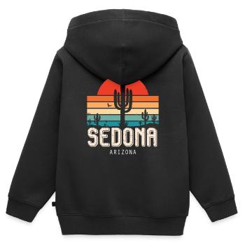 Sedona Schlucht Nationalpark Andenken Arizona - Kinder Premium Organic Zip Hoodie - Schwarz - Hinten - AI Model Kid Male (0cm)