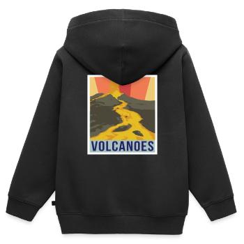 Nationalpark Souvenir Vulkan Insel Vulkane Hawaii - Kinder Premium Organic Zip Hoodie - Schwarz - Hinten - AI Model Kid Male (0cm)