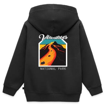 Vulkan Nationalpark Insel Hawaii Vulkan Souvenir - Kinder Premium Organic Zip Hoodie - Schwarz - Hinten - AI Model Kid Male (0cm)