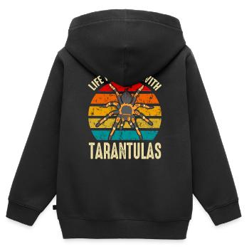 Das Leben ist besser mit Vogelspinnen Arachnid Besitzer - Kinder Premium Organic Zip Hoodie - Schwarz - Hinten - AI Model Kid Male (0cm)