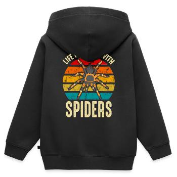 Das Leben ist besser mit Spiders Arachnid Besitzer - Kinder Premium Organic Zip Hoodie - Schwarz - Hinten - AI Model Kid Male (0cm)