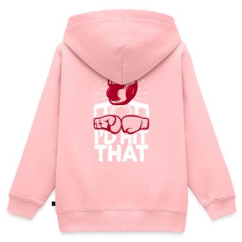 J’aurais frappé ce drôle de boxe retro boxer - Sweat Premium à capuche zippé enfant bio - rose - Dos - AI Model Kid Female (0cm)
