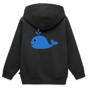 Wale Wal Symbol Piktogramm Walfisch Blauwal Outfit - Kinder Premium Organic Zip Hoodie - Schwarz - Hinten - AI Model Kid Male (0cm)
