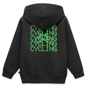 Fahrrad fahren - Kinder Premium Organic Zip Hoodie - Schwarz - Hinten - AI Model Kid Male (0cm)