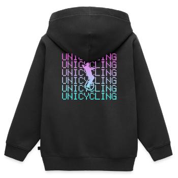 Einrad fahren - Kinder Premium Organic Zip Hoodie - Schwarz - Hinten - AI Model Kid Male (0cm)