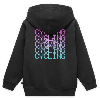 Fahrrad fahren - Kinder Premium Organic Zip Hoodie - Schwarz - Hinten - AI Model Kid Male (0cm)