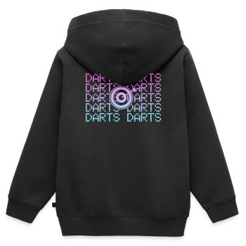 Fléchettes fléchettes - Sweat Premium à capuche zippé enfant bio - noir - Dos - AI Model Kid Male (0cm)