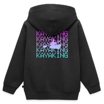 Kayak fahren - Kinder Premium Organic Zip Hoodie - Schwarz - Hinten - AI Model Kid Male (0cm)