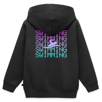 Nager - Sweat Premium à capuche zippé enfant bio - noir - Dos - AI Model Kid Male (0cm)