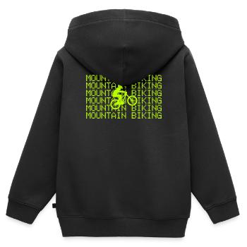 mountain biking - Kinder Premium Organic Zip Hoodie - Schwarz - Hinten - AI Model Kid Male (0cm)