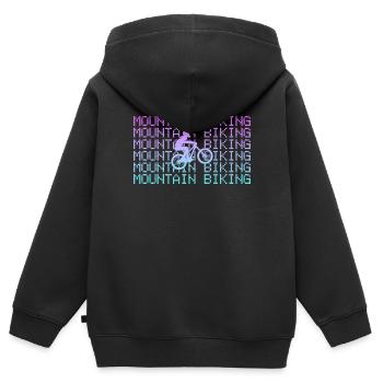mountain biking - Kinder Premium Organic Zip Hoodie - Schwarz - Hinten - AI Model Kid Male (0cm)