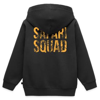 Safari squad, un safari - Sweat Premium à capuche zippé enfant bio - noir - Dos - AI Model Kid Male (0cm)