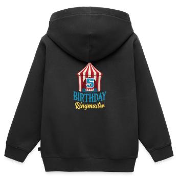 5th Birthday Circus Director Circus Lover - Kids Premium Organic Zip-up Hoodie - black - Back - AI Model Kid Male (0cm)