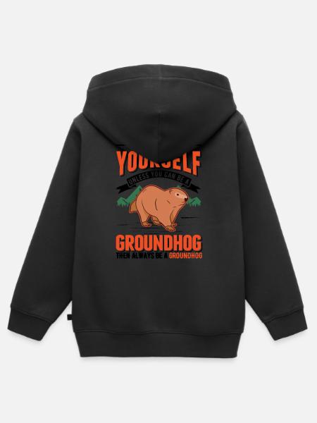 Murmeltier Groundhog Marmot Waldmurmeltier - Kinder Premium Organic Zip Hoodie -