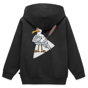 Baustelle Handwerker Möwe Maurer Maurerkelle Bauen - Kinder Premium Organic Zip Hoodie - Schwarz - Hinten - AI Model Kid Male (0cm)