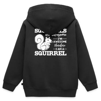 Les écureuils sont géniaux, je suis génial - Sweat Premium à capuche zippé enfant bio - noir - Dos - AI Model Kid Male (0cm)