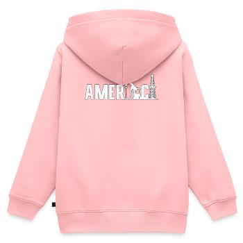 Ölfeldarbeiter America Oil Rig RougheNeck Arbeiter - Kinder Premium Organic Zip Hoodie - Rosa - Hinten - AI Model Kid Female (0cm)
