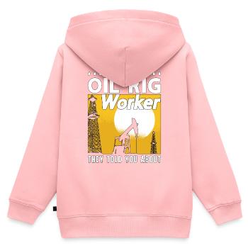 Ölfeldarbeiter Ich Bin Der Ölplattformarbeiter - Kinder Premium Organic Zip Hoodie - Rosa - Hinten - AI Model Kid Female (0cm)