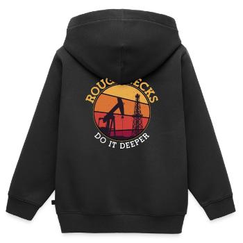 Ölfeldarbeiter Roughnecks Machen Es Besser - Kinder Premium Organic Zip Hoodie - Schwarz - Hinten - AI Model Kid Male (0cm)