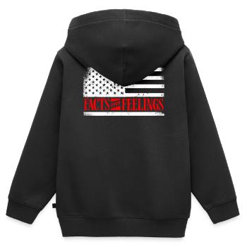 Drapeau américain, faits sur les sentiments - Sweat Premium à capuche zippé enfant bio - noir - Dos - AI Model Kid Male (0cm)