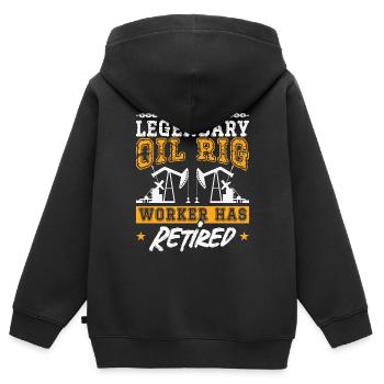 Ölfeldarbeiter Legendärer Bohrinselarbeiter - Kinder Premium Organic Zip Hoodie - Schwarz - Hinten - AI Model Kid Male (0cm)