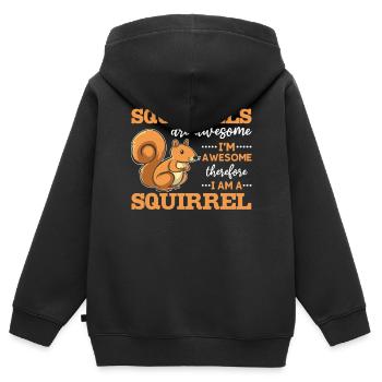 Les écureuils sont géniaux Je suis génial - Sweat Premium à capuche zippé enfant bio - noir - Dos - AI Model Kid Male (0cm)