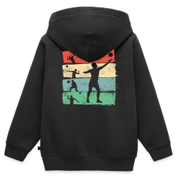 Beachvolleyball - Kinder Premium Organic Zip Hoodie - Schwarz - Hinten - AI Model Kid Male (0cm)