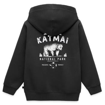 Alaska Tshirt Hommes Femmes Enfants USA Pôle Nord - Sweat Premium à capuche zippé enfant bio - noir - Dos - AI Model Kid Male (0cm)