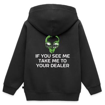 Alien - Kids Premium Organic Zip-up Hoodie - black - Back - AI Model Kid Male (0cm)