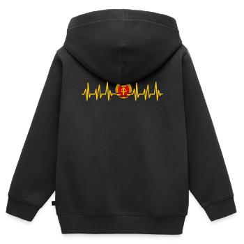Ossi Geschenk Ostdeutschland NVA Germania Osten - Kinder Premium Organic Zip Hoodie - Schwarz - Hinten - AI Model Kid Male (0cm)