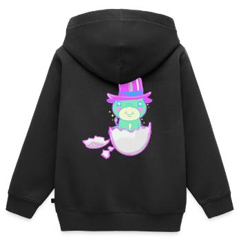 Baby Geburt Schwangerschaft Fantasy Eierschale - Kinder Premium Organic Zip Hoodie - Schwarz - Hinten - AI Model Kid Male (0cm)