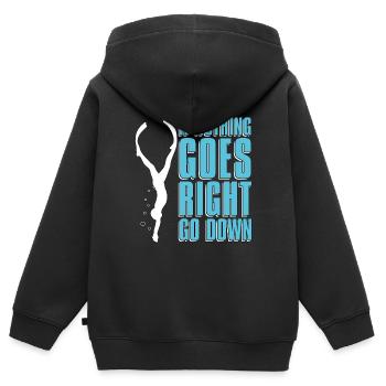 Apnée de plongée Apnée Cadeau d’apnée - Sweat Premium à capuche zippé enfant bio - noir - Dos - AI Model Kid Male (0cm)