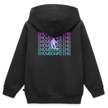 Snowboarden - Kinder Premium Organic Zip Hoodie - Schwarz - Hinten - AI Model Kid Male (0cm)