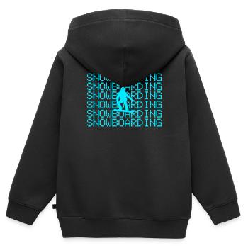 Snowboarden - Kinder Premium Organic Zip Hoodie - Schwarz - Hinten - AI Model Kid Male (0cm)
