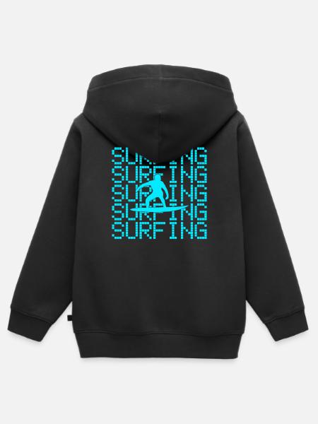 surf - Sweat Premium à capuche zippé enfant bio - noir