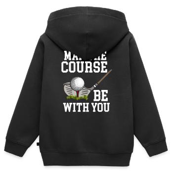 May The Course be Golfer Golf Course Golfer - Kids Premium Organic Zip-up Hoodie - black - Back - AI Model Kid Male (0cm)