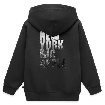 New York Big Apple Skyline USA - Kinder Premium Organic Zip Hoodie - Schwarz - Hinten - AI Model Kid Male (0cm)