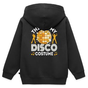 Disco 70er 80er Jahre Disko Party Outfit Discothek - Kinder Premium Organic Zip Hoodie - Schwarz - Hinten - AI Model Kid Male (0cm)