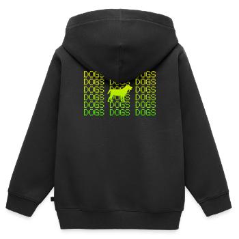 Canine - Sweat Premium à capuche zippé enfant bio - noir - Dos - AI Model Kid Male (0cm)