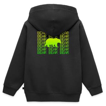 Bär - Kinder Premium Organic Zip Hoodie - Schwarz - Hinten - AI Model Kid Male (0cm)