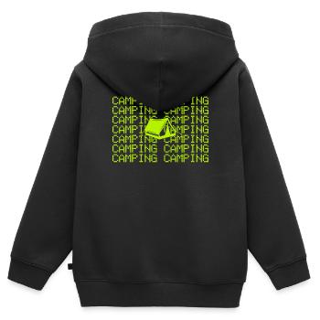 Camping - Sweat Premium à capuche zippé enfant bio - noir - Dos - AI Model Kid Male (0cm)