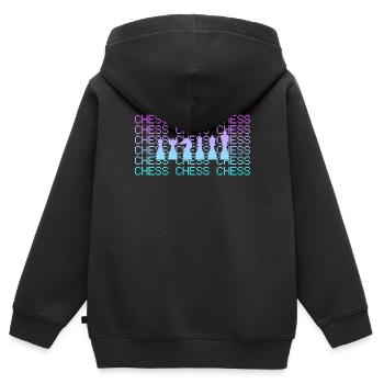 Schach - Kinder Premium Organic Zip Hoodie - Schwarz - Hinten - AI Model Kid Male (0cm)