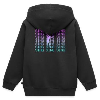 Singen - Kinder Premium Organic Zip Hoodie - Schwarz - Hinten - AI Model Kid Male (0cm)